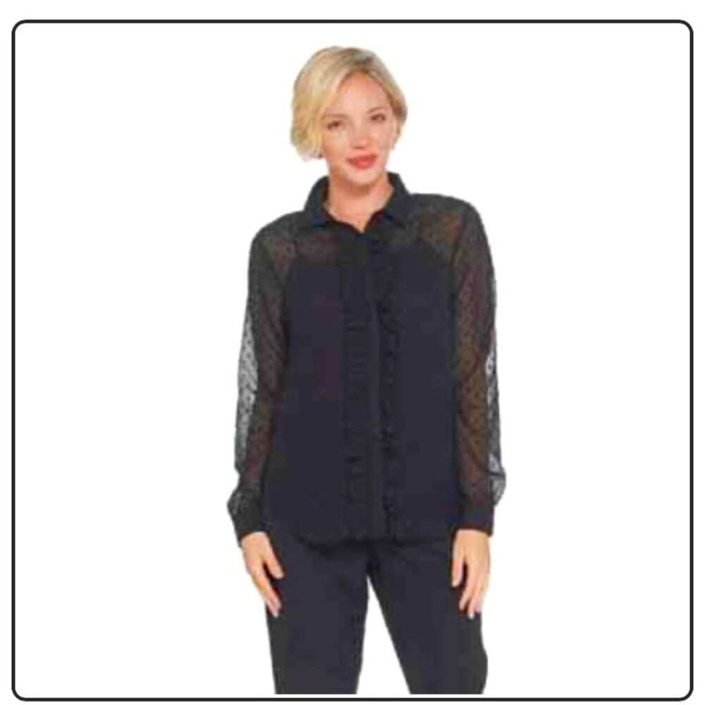 En Kay Tuxedo Blouse